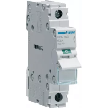 HAGER SBN163 Modular Disconnector Isolator Switch 1P 63A 1 Module