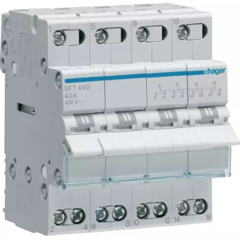 Hager SFT440 Modular Changeover Switch I-0-II 4P 40A 400V AC