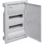 HAGER Volta VU24NE Flush-Mounted Distribution Board, 2 Rows, 24 Modules, IP30, Metal Door, White