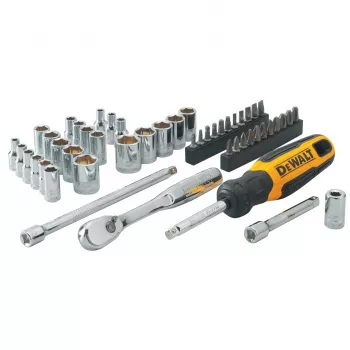 DEWALT DWMT81610-0 10-Piece 1/4-Inch Drive Metric Socket Set (4-13mm) with Socket Rail