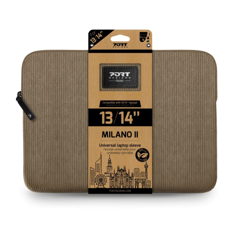 PORT DESIGNS MILANO II ECO Sleeve for 13/14 inch Laptop, Brown