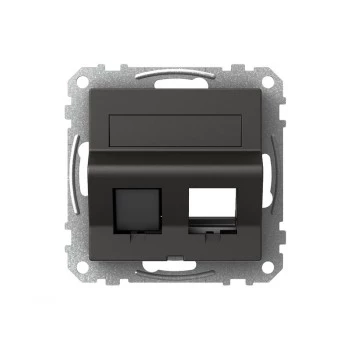 Schneider Electric Exxact Datacase Actassi/Keystone Oblique Anthracite Data Outlet Frame