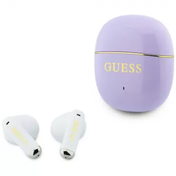 GUESS Glossy Gold Line Classic TWS Earbuds - Purple