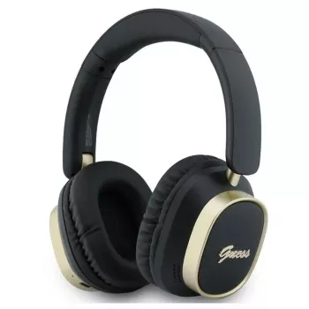 Guess Bluetooth Over-Ear Headphones ENC Rectangle Metal Script Black