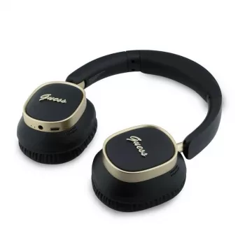 Guess Bluetooth Over-Ear Headphones ENC Rectangle Metal Script Black