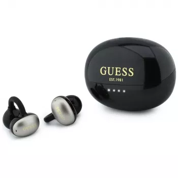 Guess Open-Wearable Stereo Bluetooth Headphones Metallic Finish Electroplated Parts Classic Logo Black