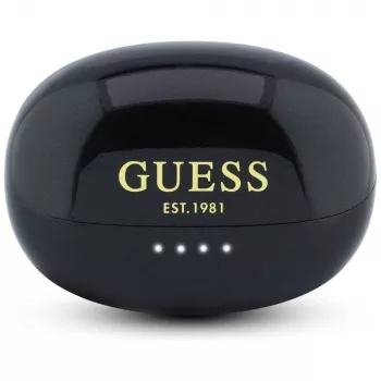 Guess Open-Wearable Stereo Bluetooth Headphones Metallic Finish Electroplated Parts Classic Logo Black
