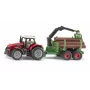 SIKU Blister Massey Ferguson with Forestry Trailer