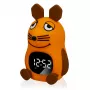DieMaus Alarm Clock for Kids with Night Light - Analog Quartz, Warm White Night Light, Multi-Color (Blue/Orange)
