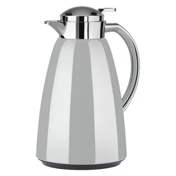 EMSA CAMPO Thermal Carafe, 1 Liter, Light Grey/Stainless Steel, Quick Tip Closure