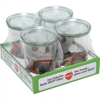 WECK Mold Jar 0.75L Set of 4 - Clear Glass Canning Jars