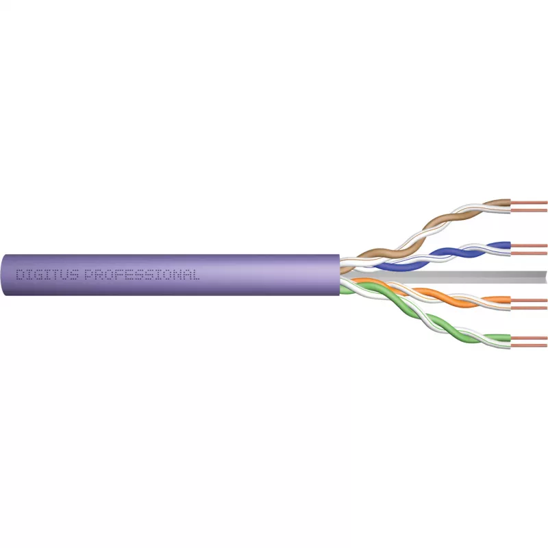 DIGITUS Cat.6 U/UTP B2ca Installation Cable, AWG23/1, LSOH, 500m, Purple, Reel