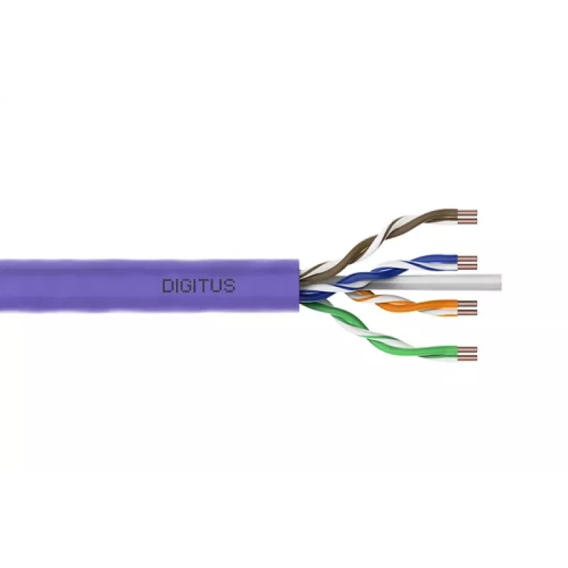 DIGITUS Cat.6 U/UTP B2ca Installation Cable, AWG23/1, LSOH, 500m, Purple, Reel