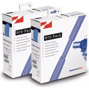 HellermannTyton HIS-PACK-19.1/9.5-PO-X-BU Heat Shrink Tubing Blue 19.1mm x 9.5mm x 5m Dispenser Box