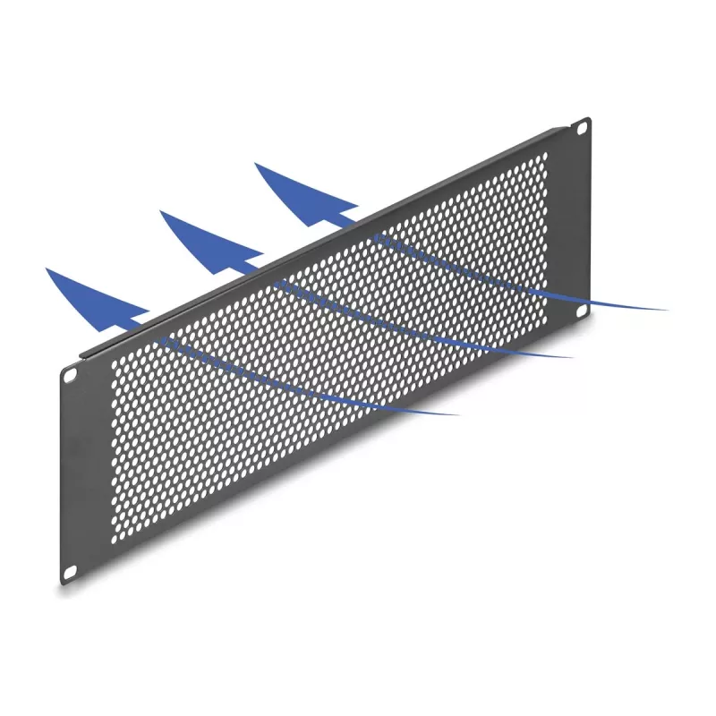 DELOCK 19 inch Blind Panel with Round Holes 3U Black