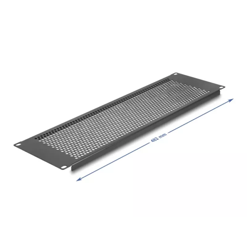 DELOCK 19 inch Blind Panel with Round Holes 3U Black