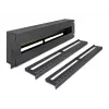DELOCK 19 inch Circuit Breaker Distribution Panel with Cover and DIN Rail including 2x Cable Strain Relief Rails 3U Steel Black