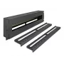 DELOCK 19 inch Circuit Breaker Distribution Panel with Cover and DIN Rail including 2x Cable Strain Relief Rails 3U Steel Black