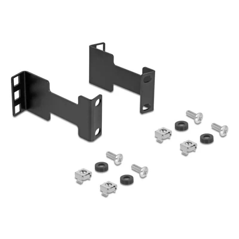 Delock Server Rack Depth Extension Adapter Mounting Kit for Extending Mounting Depth up to 10 cm 1U Black