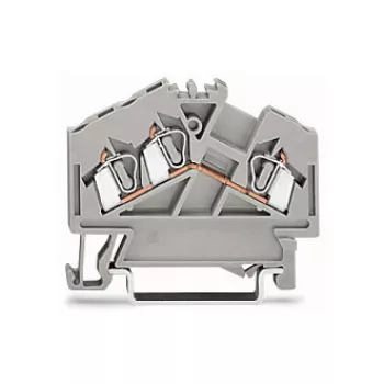 WAGO 280-641 Feedthrough Terminal Block, 2-Conductor, 2.5 mm², Gray