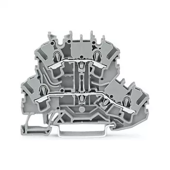 WAGO 2002-2201 TOPJOB S 2-Conductor Through Terminal Block, 2.5 mm², 500 V, Gray