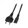 EFB Elektronik Power Cable, Euro Plug to C7 180 degrees, 2 m, Black