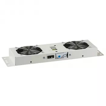 EFB-Elektronik BASIC Fan Unit 2-fold, incl. Thermostat, RAL 9005 Plug & Play, for Wall Enclosure IP55