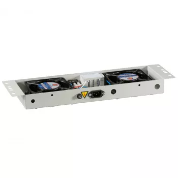 EFB-Elektronik BASIC Fan Unit 2-fold, incl. Thermostat, RAL 9005 Plug & Play, for Wall Enclosure IP55