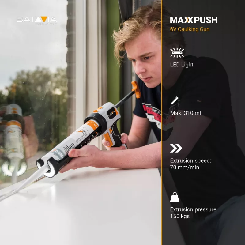 Batavia B.V. Maxxpush Cordless Caulking Gun with LED