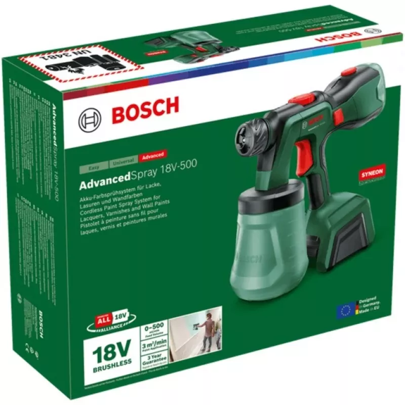 Bosch AdvancedSpray 18V-500 Cordless Paint Sprayer (Bare Tool, Green, POWER FOR ALL ALLIANCE)