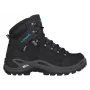 LOWA Renegade GTX Mid Ws Hiking Boots - Women's - Black/Turquoise