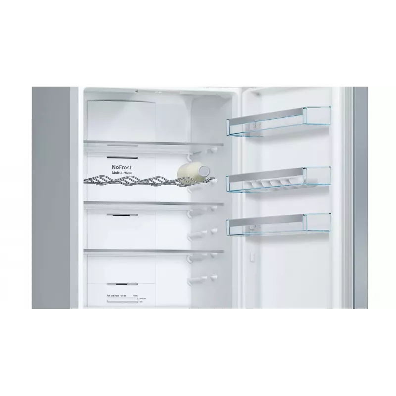 Bosch KGN397LEQ Freestanding Fridge Freezer with NoFrost, VitaFresh, 363L, Inox-look, Energy Class E