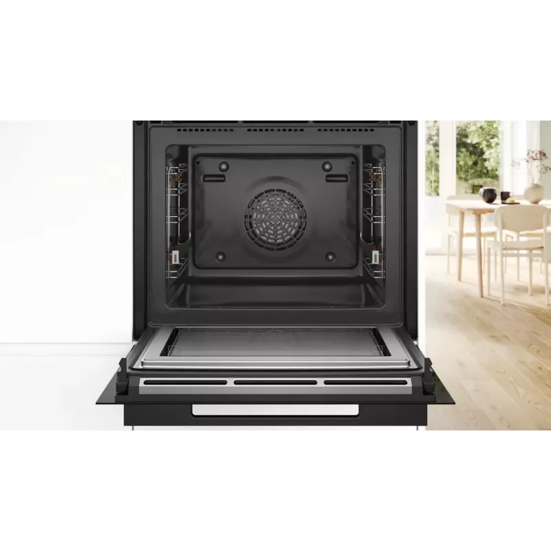 Bosch HMG976KB1 Series 8 Built-in Microwave Oven with Steam Assist, 71L, Black