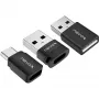 NEVOX Data Blocker (3-Pack) - USB-A Male to Female Charge Only Adapter, Prevents Juice Jacking, Black