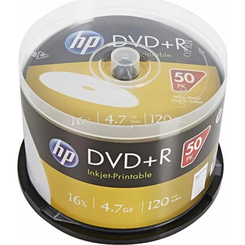 Verbatim DVD+R HP Inkjet-Printable Spindle (50 Discs) 16x 4.7GB AZO