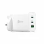 J5CREATE 65W GaN USB-C 3-Port Charger UK White