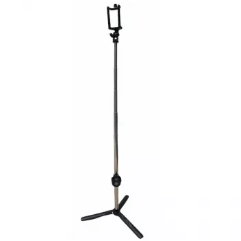CP K060T 2in1 Selfie Stick & Video Web Call Table Tripod with Wireless Shutter Button, Extends to 60 cm, Black