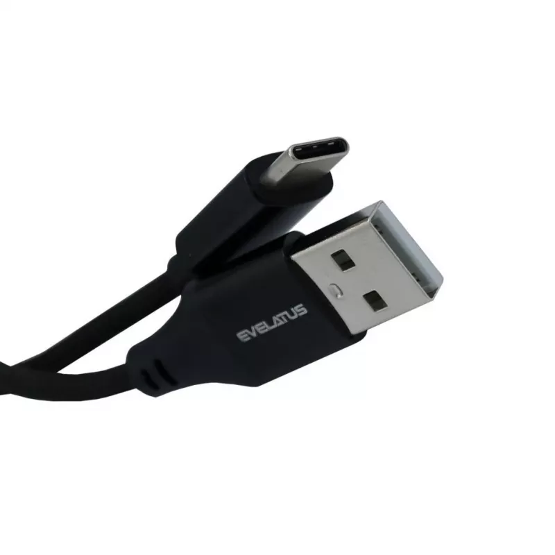 Evelatus AutoSpring Coiled Cable USB A to USB C 1.2m Black