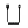 Evelatus AutoSpring Coiled Cable USB A to USB C 1.2m Black