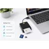 iLike 4-in-1 USB Smart Card Reader with SIM, SD & Micro SD Support, CAC Reader for ID Cards, Bank Cards, eID and Memory Cards Black