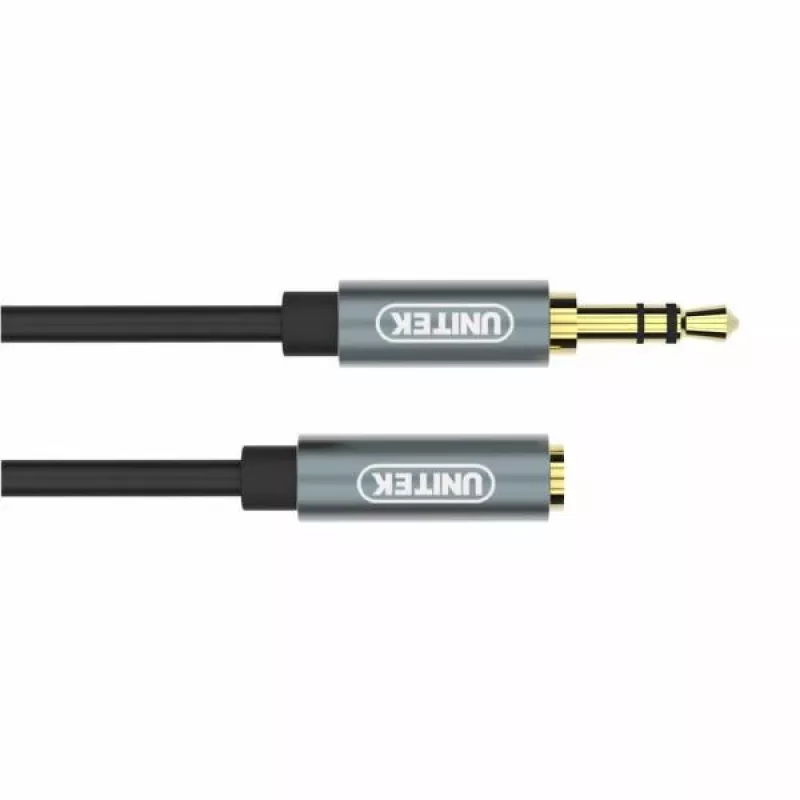 UNITEK 3.5mm Audio Extension Cable 1m - Male to Female, Gold-Plated, Black