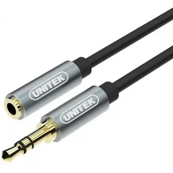 UNITEK 3.5mm Audio Extension Cable 1m - Male to Female, Gold-Plated, Black