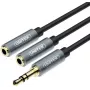 UNITEK Y-C956ABK 3.5mm Mini Jack Male to 2x 3.5mm Female Audio Splitter Adapter Cable - Black
