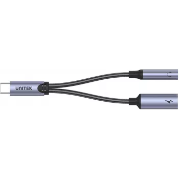 UNITEK USB-C to 3.5mm Audio Jack & USB-C 60W PD Adapter (Space Grey)