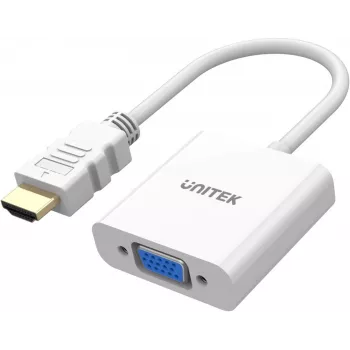 UNITEK HDMI to VGA Adapter, Full HD 1080p, 60Hz, White