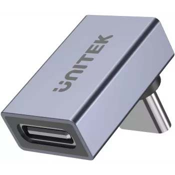 UNITEK USB-C to USB-C 90-Degree Angled Adapter 40Gbps 240W Space Gray