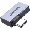 UNITEK USB-C Male to USB-C Female Right-Angle Flat Adapter 40Gbps 100W Space Gray