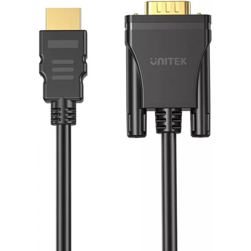 UNITEK HDMI to VGA Cable, Full HD 1080p, 60Hz, 2m, Black