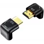 UNITEK 8K HDMI Angled Adapter 90° and 270° (2-Pack) - Black
