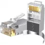 UNITEK Pass-Through RJ45 Cat.7 Connector 50-Pack, Shielded, Gold-Plated, Transparent